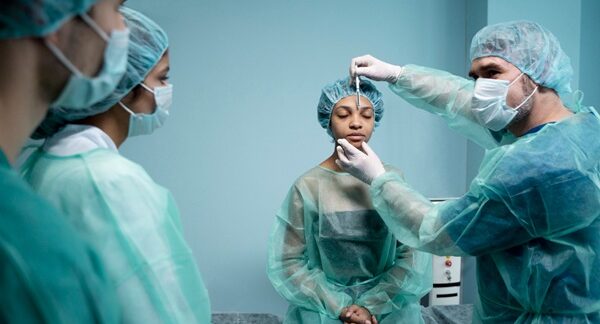 Mejores cirujanos plásticos - Mejores cirujanos plásticos en Madrid reunidos para realizar un tratamiento facial a una mujer en la mejor clínica estética Madrid