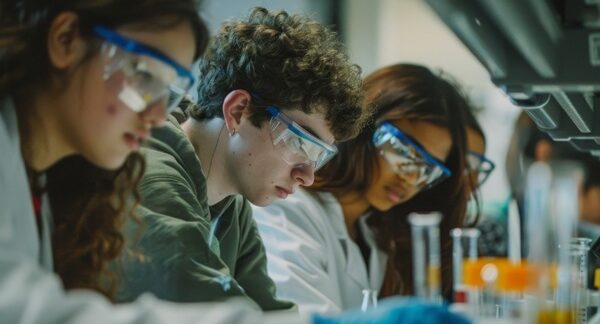 Escuelas secundarias científicas - Estudiantes de educación secundaria realizando experimentos científicos en una de las mejores escuelas secundarias científicas de Madrid
