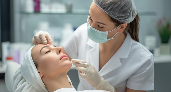 Clínicas de ácido hialurónico - Mujer en la mejor clínica ácido hialuronico Madrid realizándose un tratamiento con ácido hialurónico labios