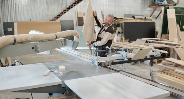 Fabricantes de cocinas - Trabajadores de una fábrica de cocinas valorada como los mejores fabricantes de cocinas en Madrid creando muebles de cocina directos de fábrica